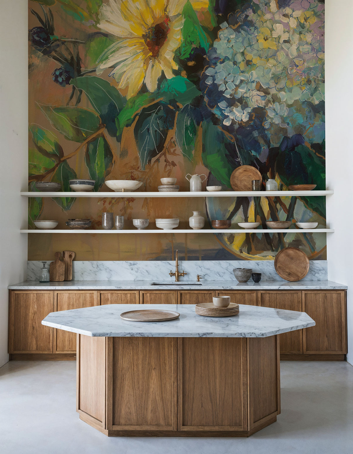 Glass Floral Mural Wallpaper - room preview 05
