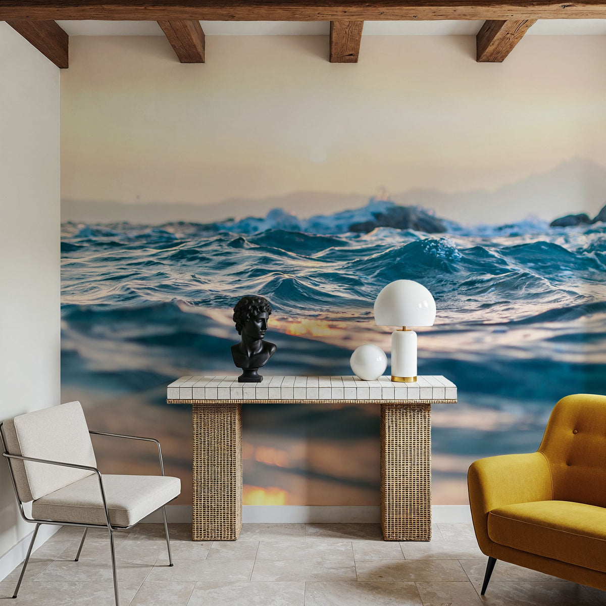 Ocean Waves Mural Wallpaper - room preview 05