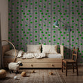 Memphis Dots & Stripes, White Mural Wallpaper - room preview 05