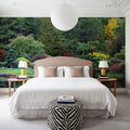 Autumn Bridge Reflection Mural Wallpaper - room preview 05