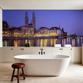 Twilight Towers Reflection Mural Wallpaper - room preview 05