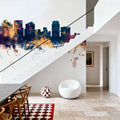 Phoenix Skyline Blue & Bronze Mural Wallpaper - room preview 05