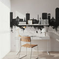 Lexington Kentucky Skyline Black & White Mural Wallpaper - room preview 05