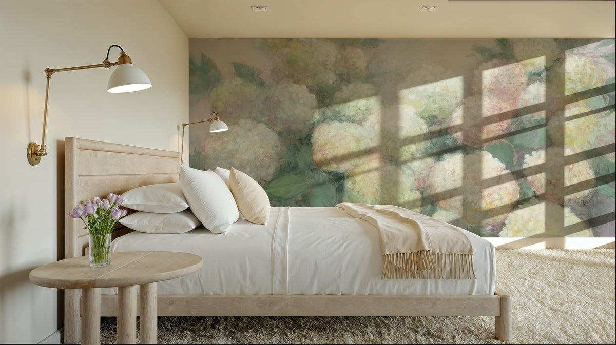 Annabelle Hydrangeas Mural Wallpaper - room preview 05