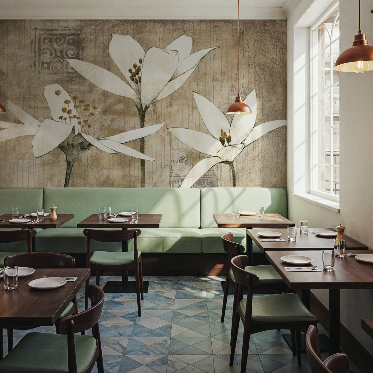 Pencil Floral III Mural Wallpaper - room preview 05