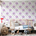 Hydrangea in the Air, Purple Mural Wallpaper - room preview 05