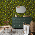 Papillion II, Avocado Green Mural Wallpaper - room preview 05