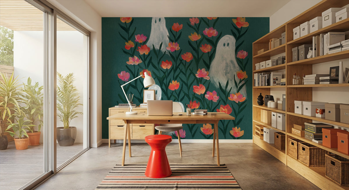Ghosts in the Flower Patch Mural Wallpaper - room preview 05