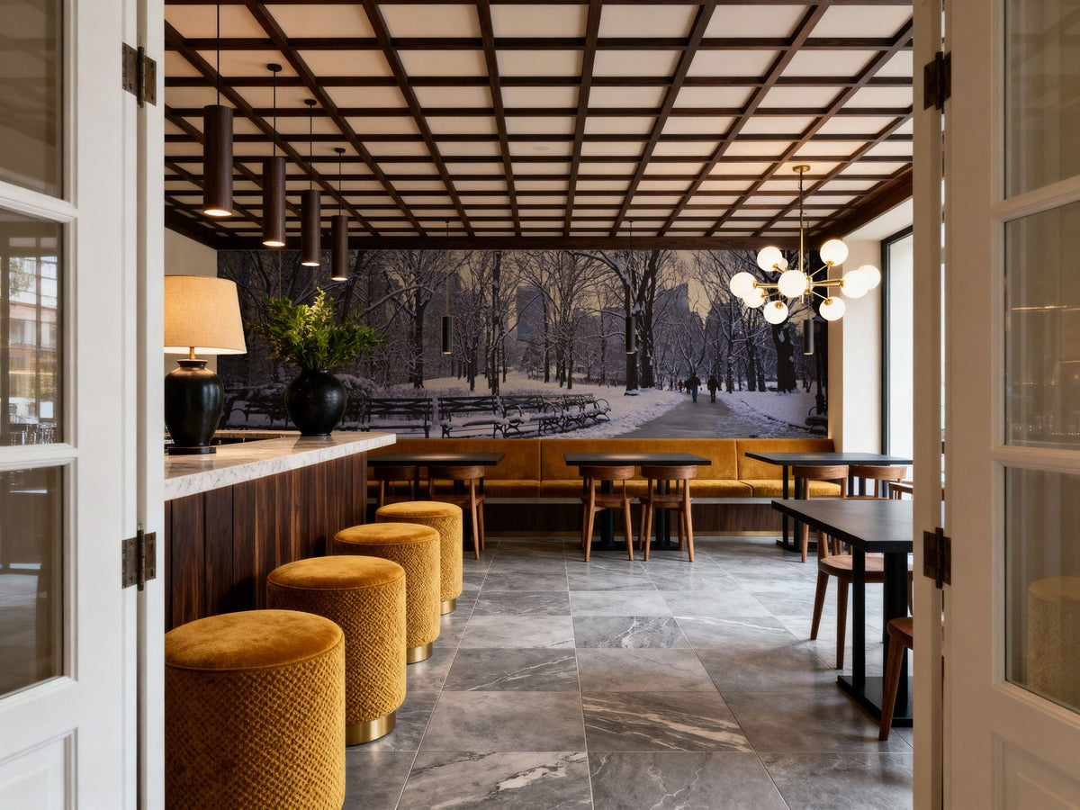 Winter Park Stroll Mural Wallpaper - room preview 05