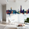 Le Havre France Skyline Blue & Bronze Mural Wallpaper - room preview 05