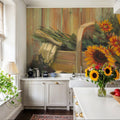 Sunflowers and Mums Mural Wallpaper - room preview 05