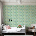 Flutterby Flowers Mint Mural Wallpaper - room preview 05