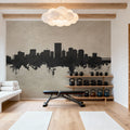 Richmond Virginia Skyline Concrete Mural Wallpaper - room preview 05