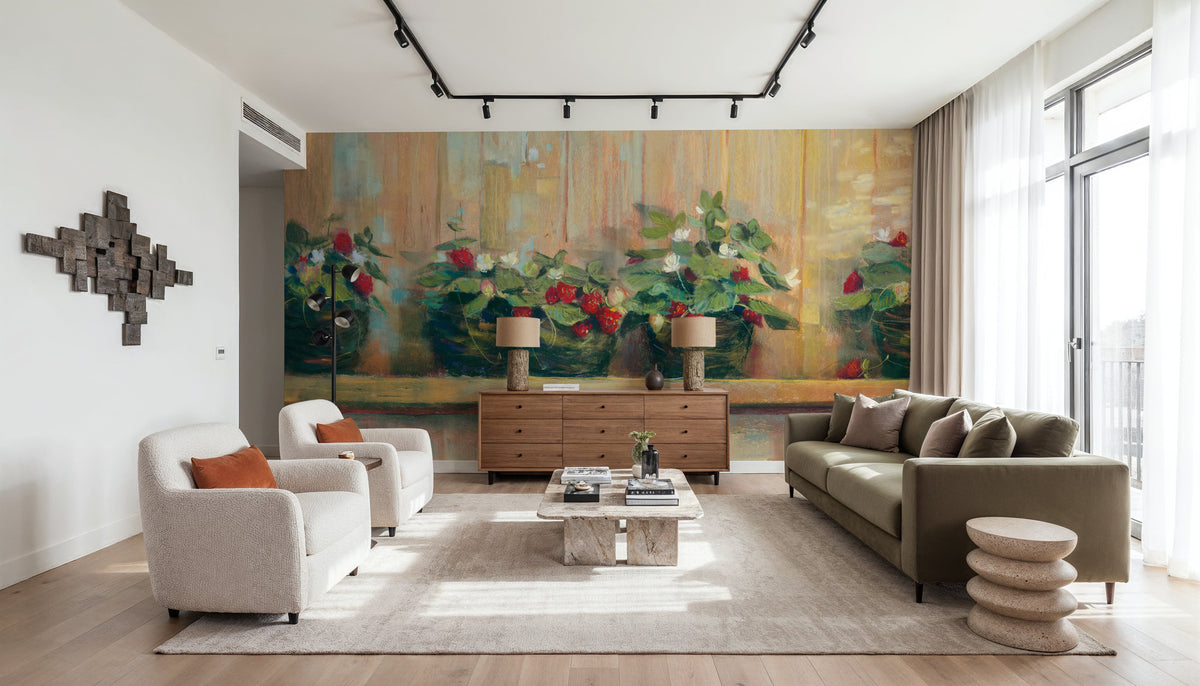 Strawberries in Pots Mural Wallpaper - room preview 05