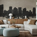 Phoenix Skyline Concrete Mural Wallpaper - room preview 05