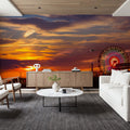 Santa Monica Pier Sunset Orange Mural Wallpaper - room preview 05