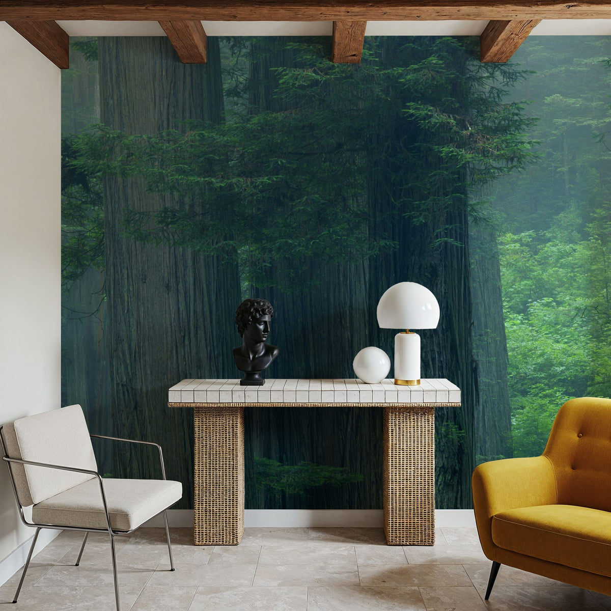 Misty Woodland Heights Mural Wallpaper - room preview 05