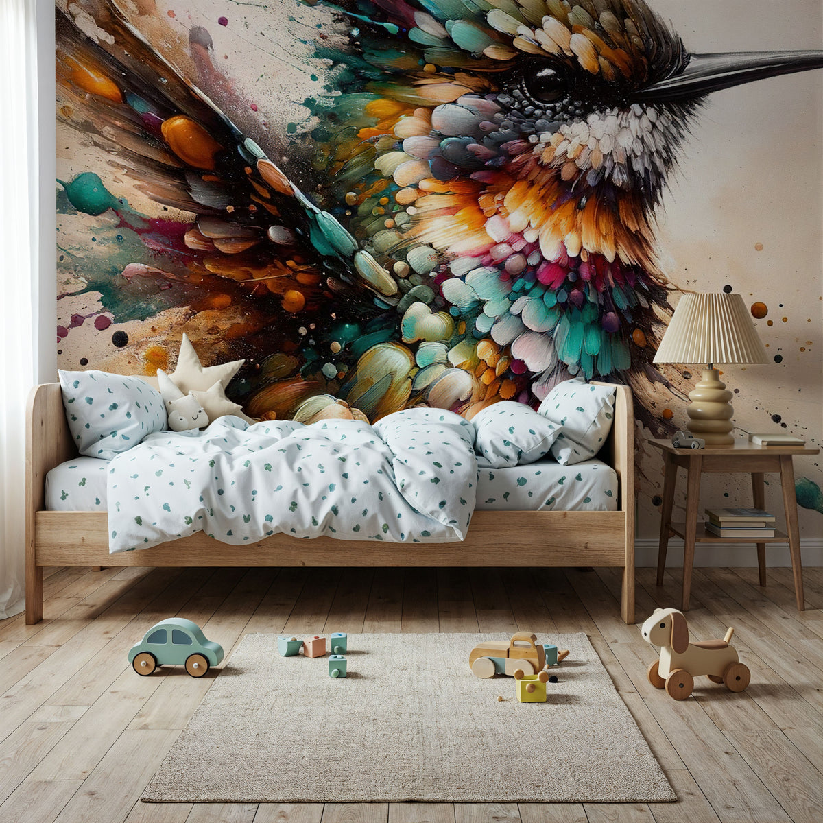 Powerful Hummingbird Mural Wallpaper - room preview 05