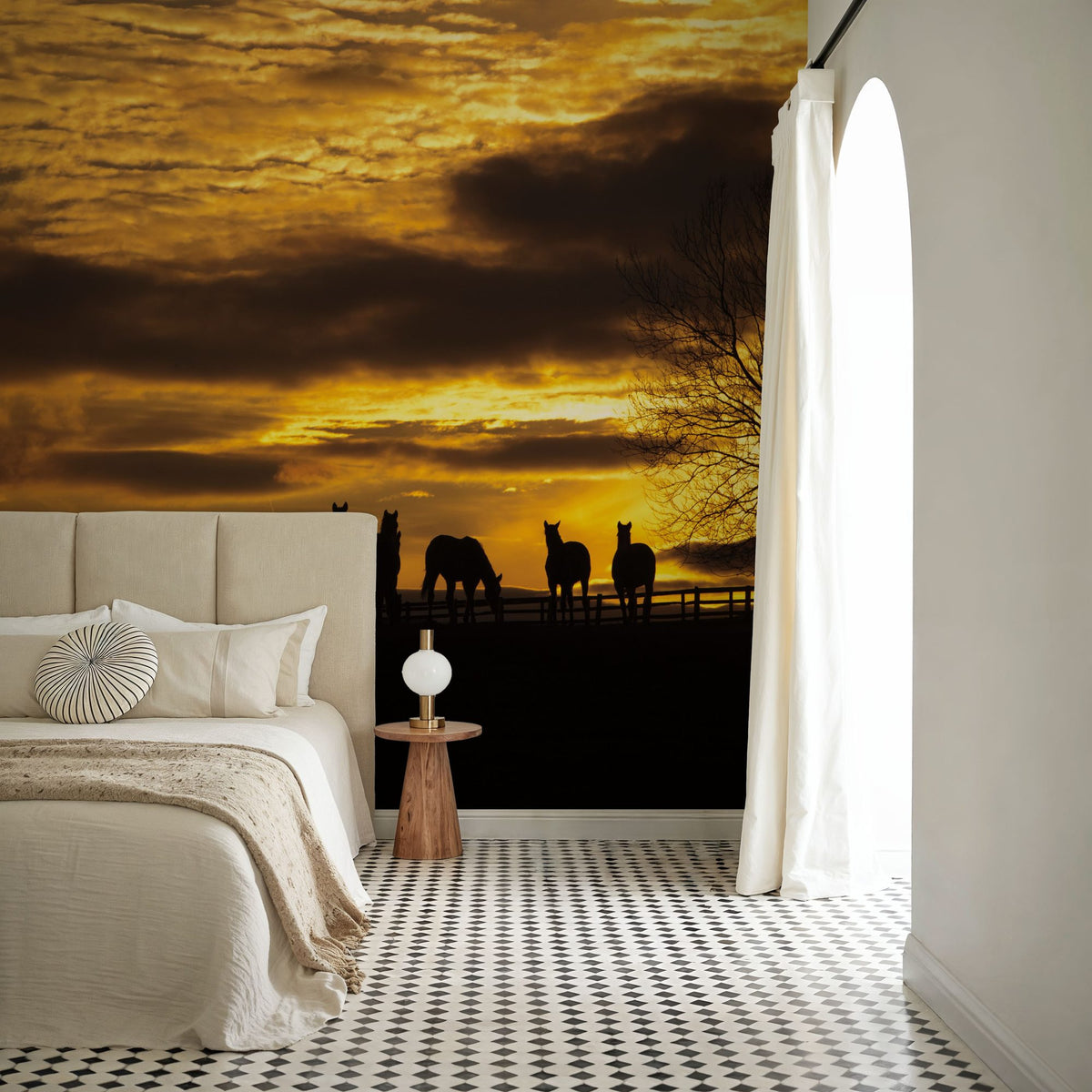 Horses At Sunset Mural Wallpaper - room preview 05