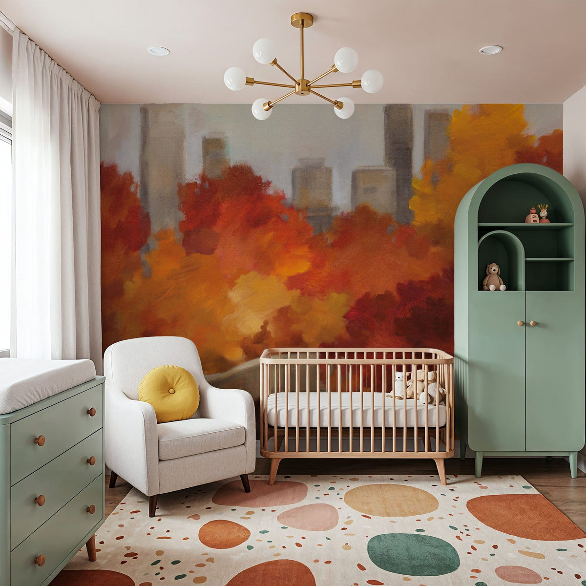 Central Park Autumn Mural Wallpaper - room preview 05