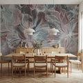 Seeing Through Leaves Red Mural Wallpaper - room preview 05