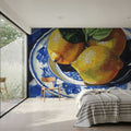 Lemons on a Blue Table Mural Wallpaper - room preview 05