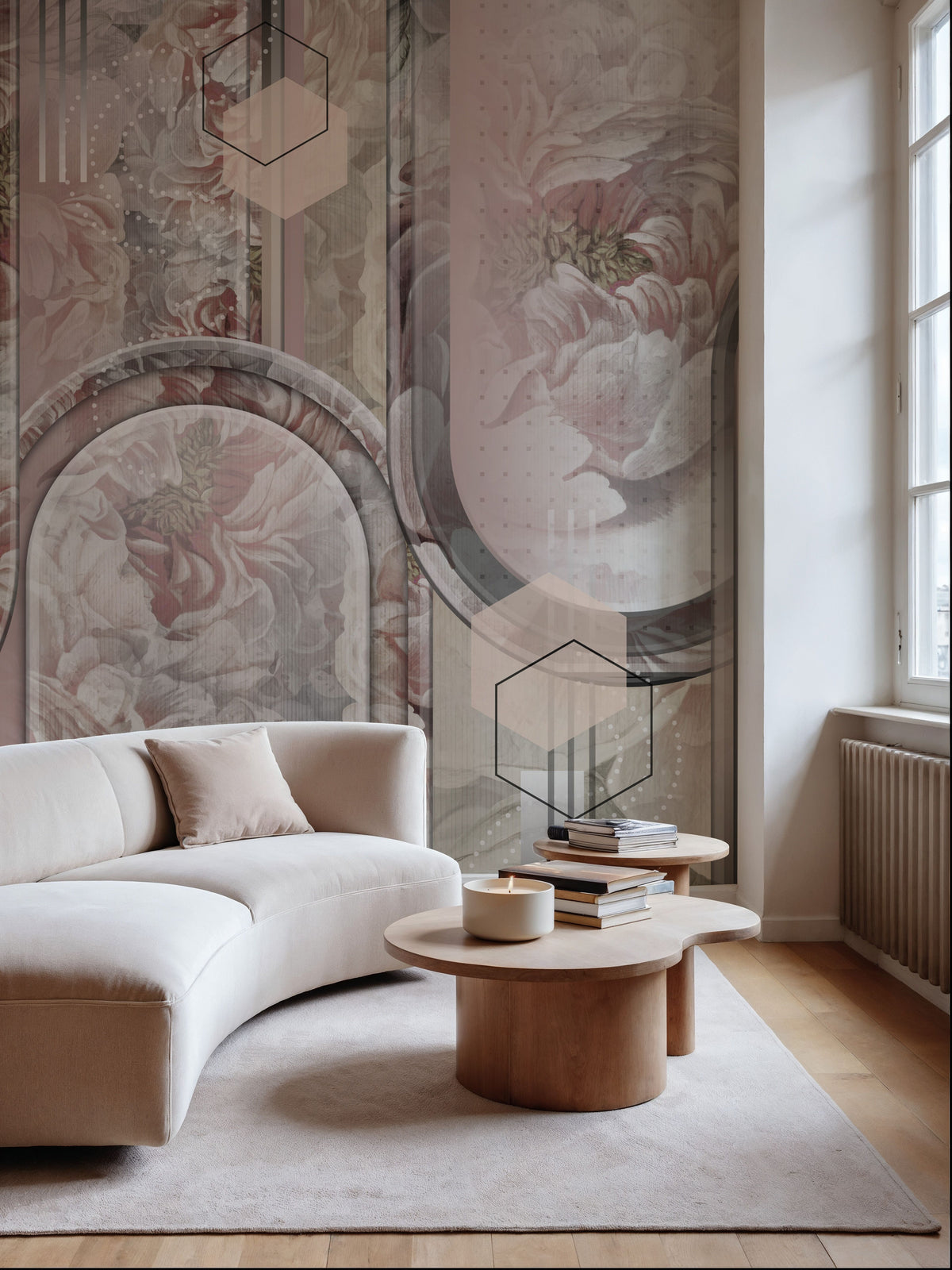 Modern Rose Mural Wallpaper - room preview 05