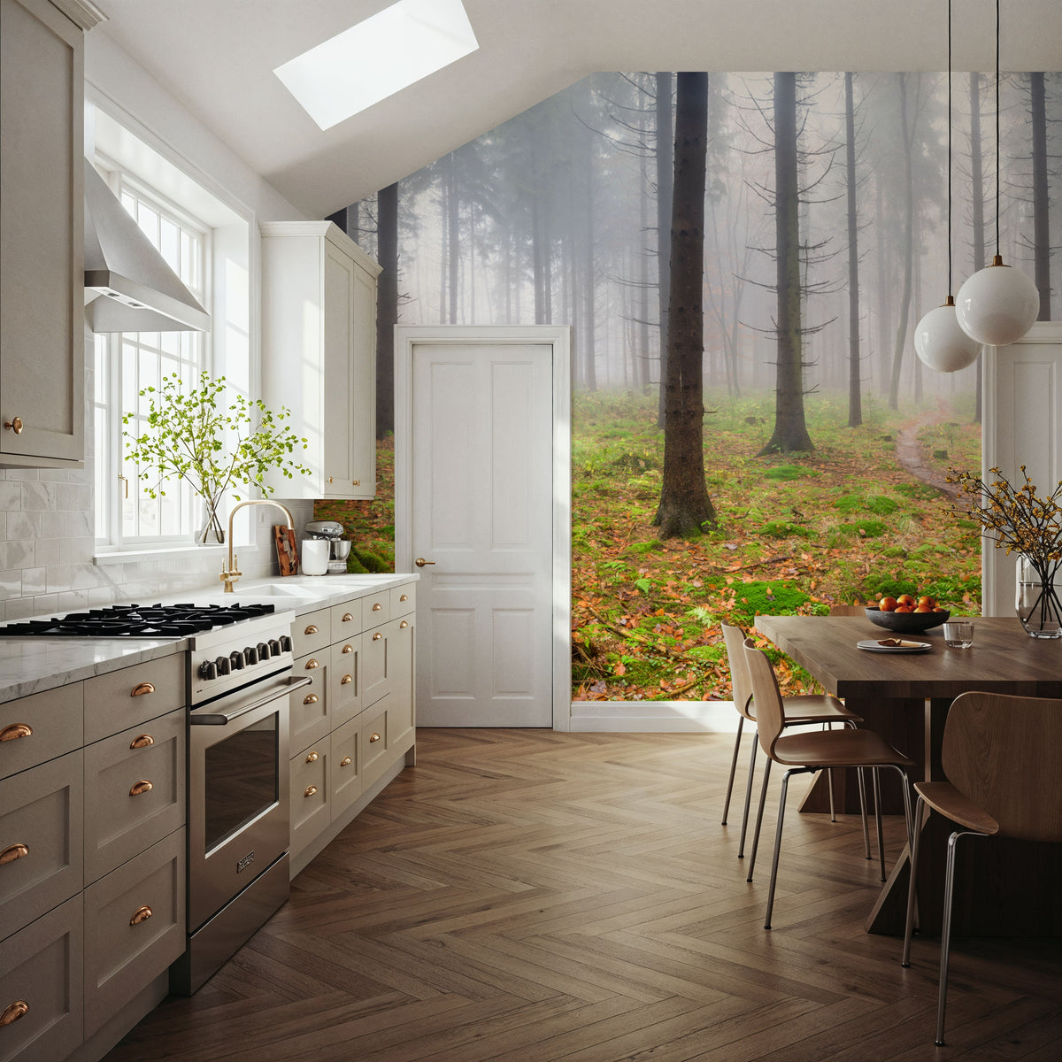 Foggy Forest Mural Wallpaper - room preview 05