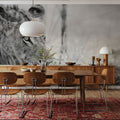 Young Lion BW Mural Wallpaper - room preview 05