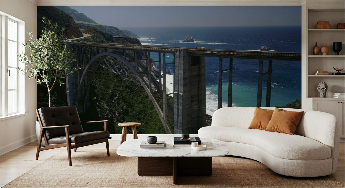 Coastal Bridge Vista Mural Wallpaper - room preview 05
