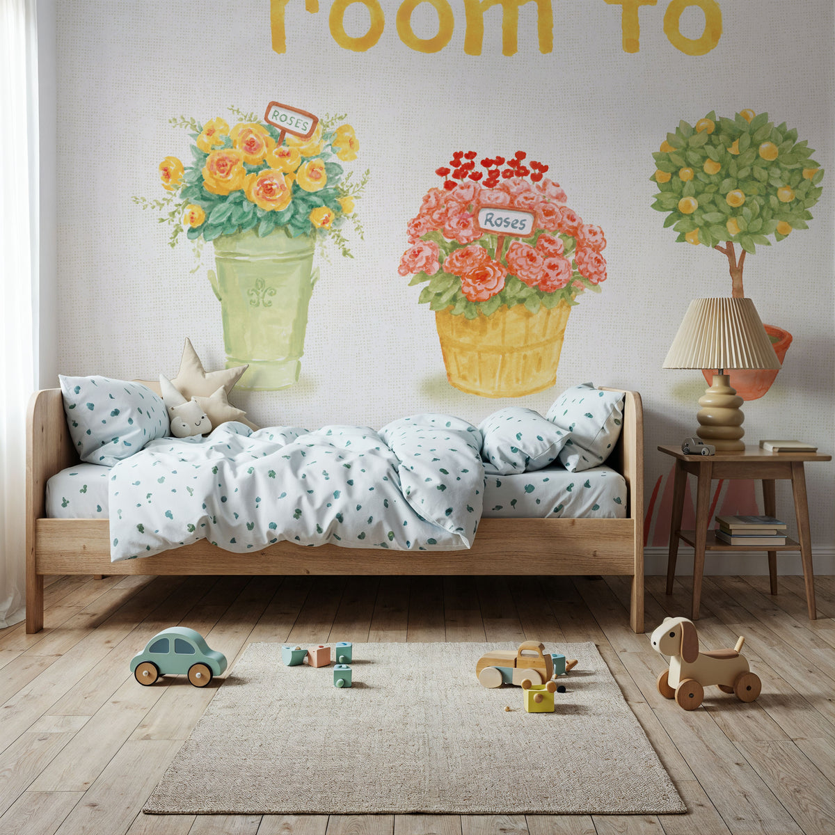Flea Market Flowers VI Mural Wallpaper - room preview 05