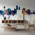 Knoxville Tennessee Skyline Blue & Bronze Mural Wallpaper - room preview 05