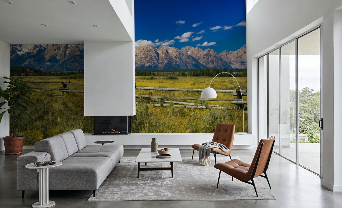 Grand Teton Range Field Mural Wallpaper - room preview 05