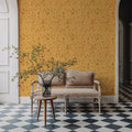 Time to Share Florals Yellow Mural Wallpaper - room preview 05