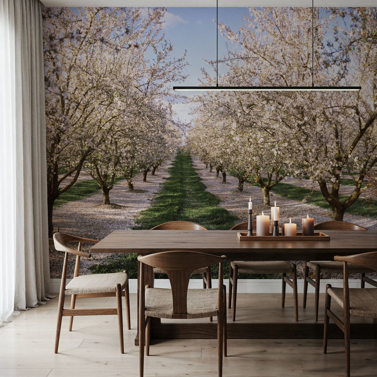 Blossoming Symmetry Mural Wallpaper - room preview 05