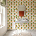 Pineapple Paradise White Mural Wallpaper - room preview 05