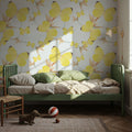 Lemon Butterfly Mural Wallpaper - room preview 05