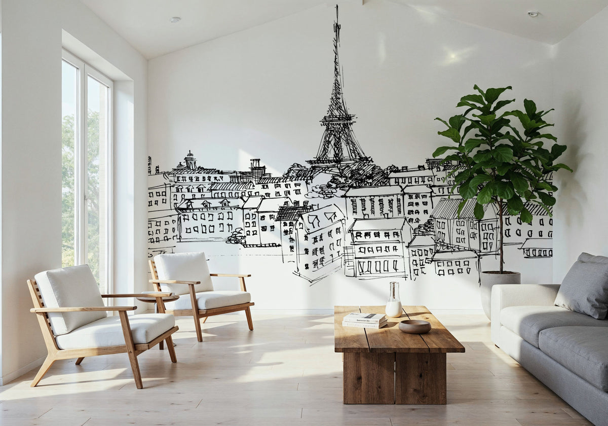 Paris Skyline IV Mural Wallpaper - room preview 05