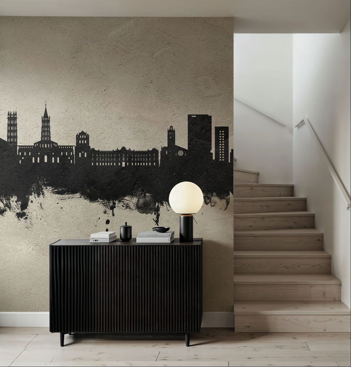 Toulouse France Skyline Concrete Mural Wallpaper - room preview 05