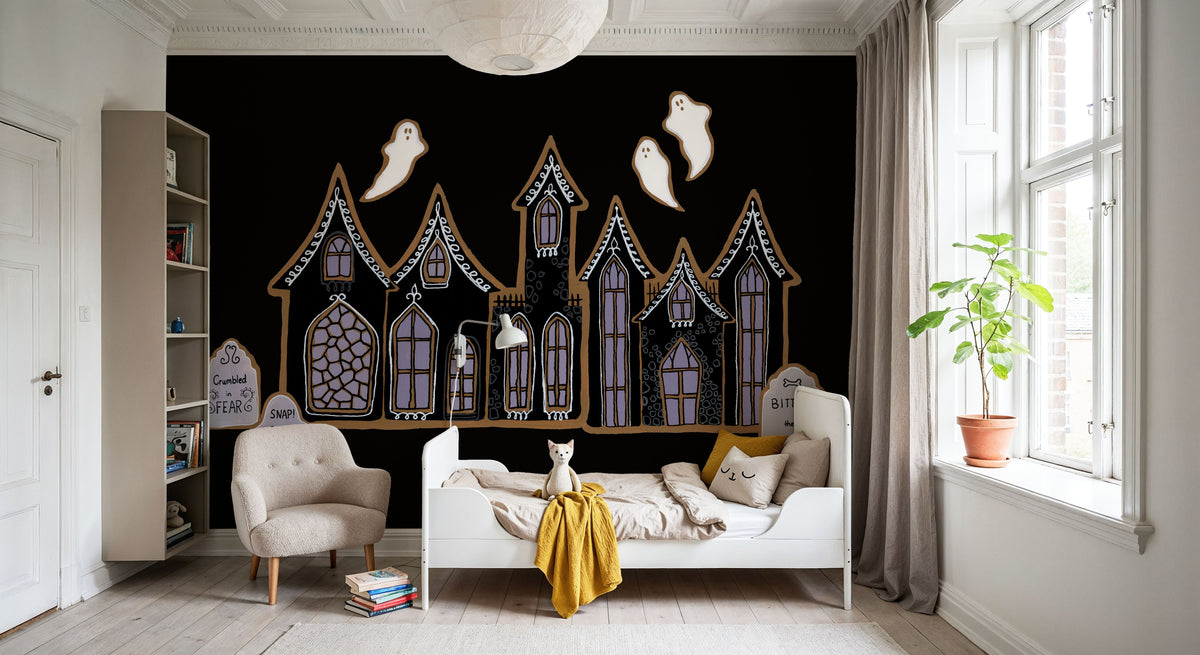 Spooky Gingerbread Manor V Mural Wallpaper - room preview 05