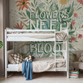 Flowers Need Time to Bloom Mural Wallpaper - room preview 05