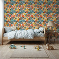Flower Power, Yellow on Cream Mural Wallpaper - room preview 05