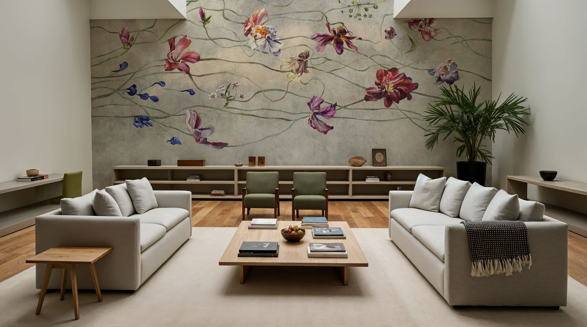 Twisted Flowers Mural Wallpaper - room preview 05
