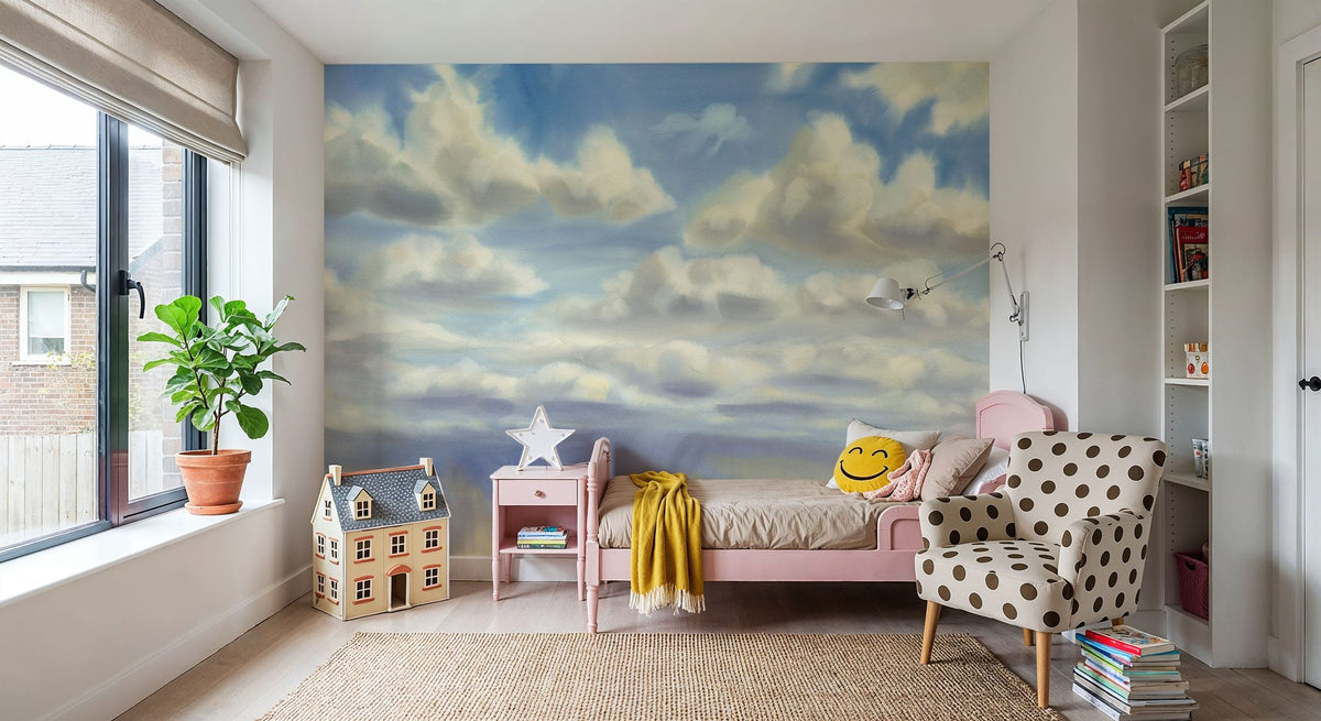Cloud Drift Mural Wallpaper - room preview 05