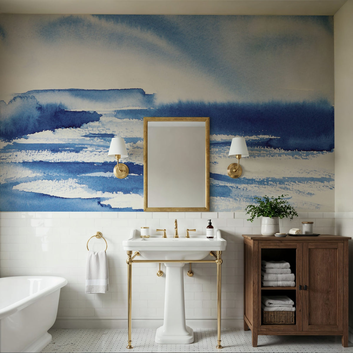 Ocean Blue Pt.1 Mural Wallpaper - room preview 05