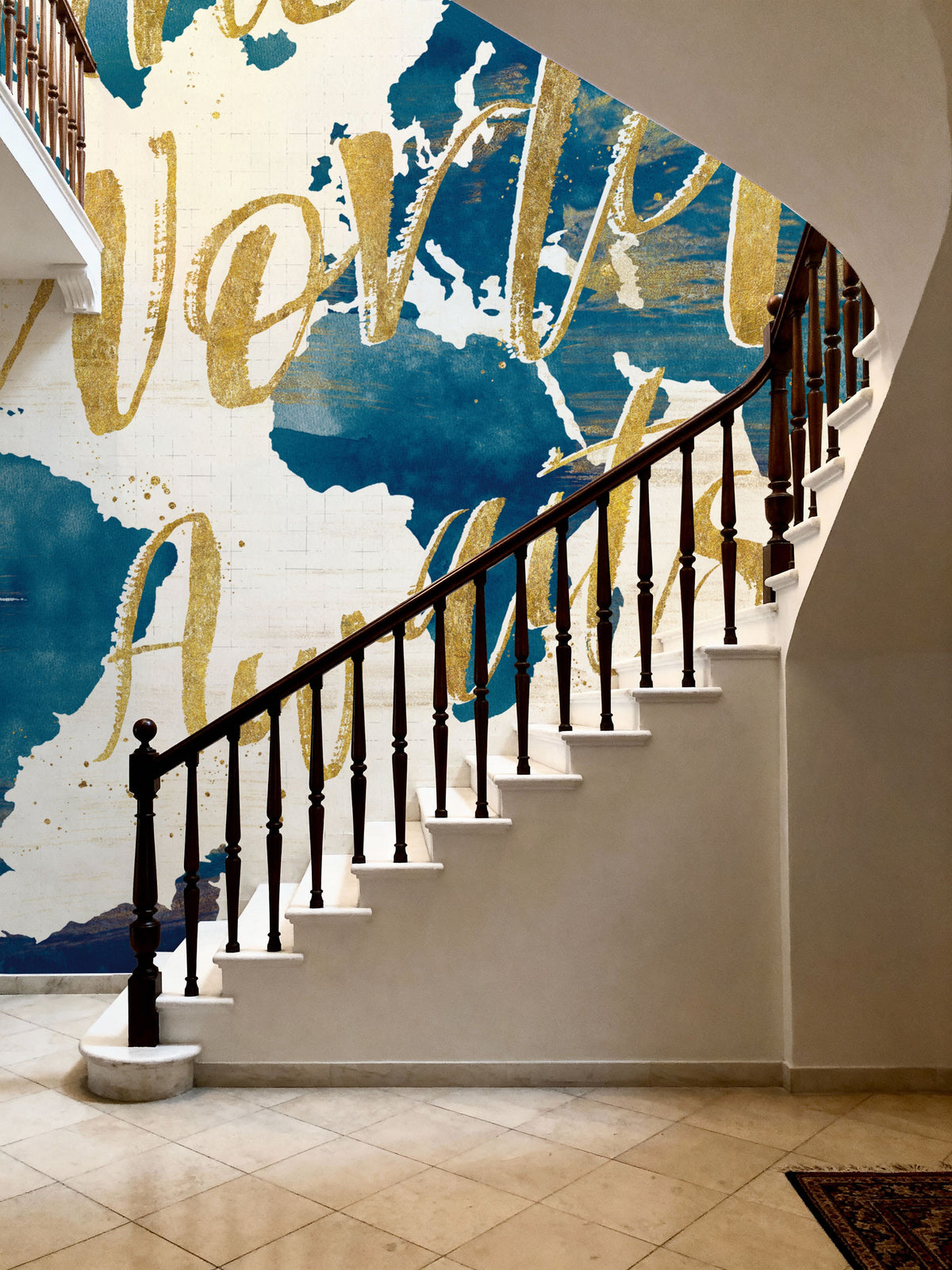 Desert Bloom Map in Writing Mural Wallpaper - room preview 05