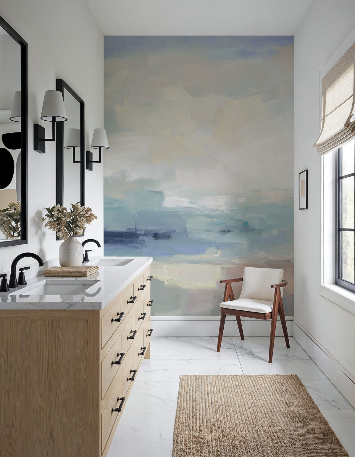 Cloudy Water Mural Wallpaper - room preview 05