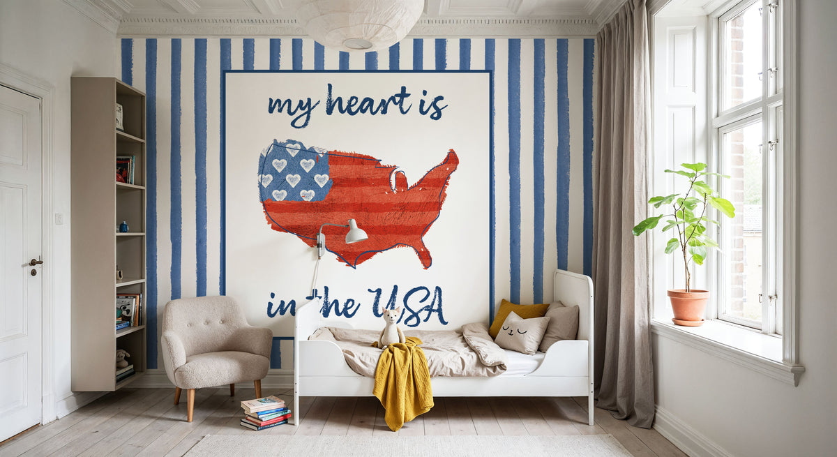 USA Cuties Stripes II Mural Wallpaper - room preview 05