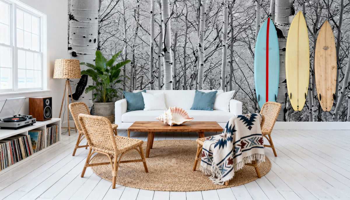 Silver Birch Symphony Mural Wallpaper - room preview 05