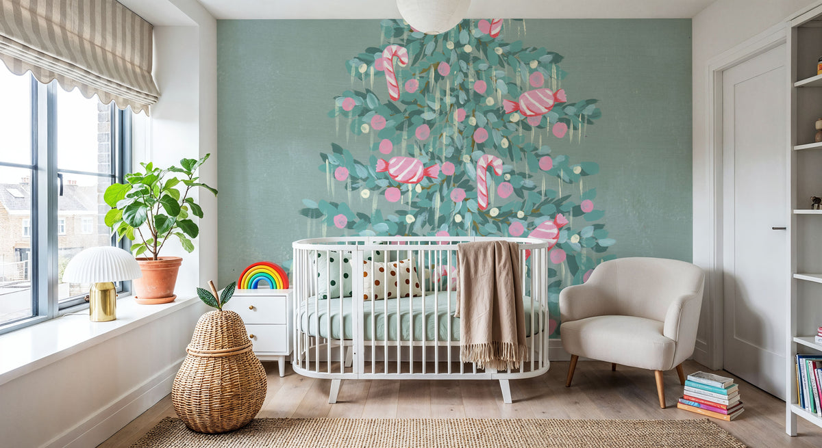 Candy Store Christmas Tree Mural Wallpaper - room preview 05